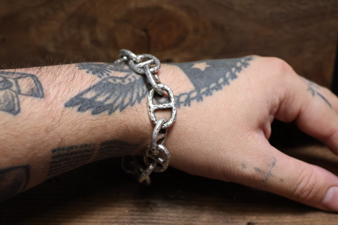 Sterling Silver Anchor Chain Bracelet 9 Inches